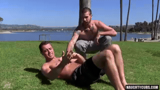 Cum floods the mouth and twat of a wild queer teen right after his big dick gets drilled outdoors