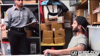 Tattooed young criminal has his hairy rear barebacked by a handsome Latino policeman