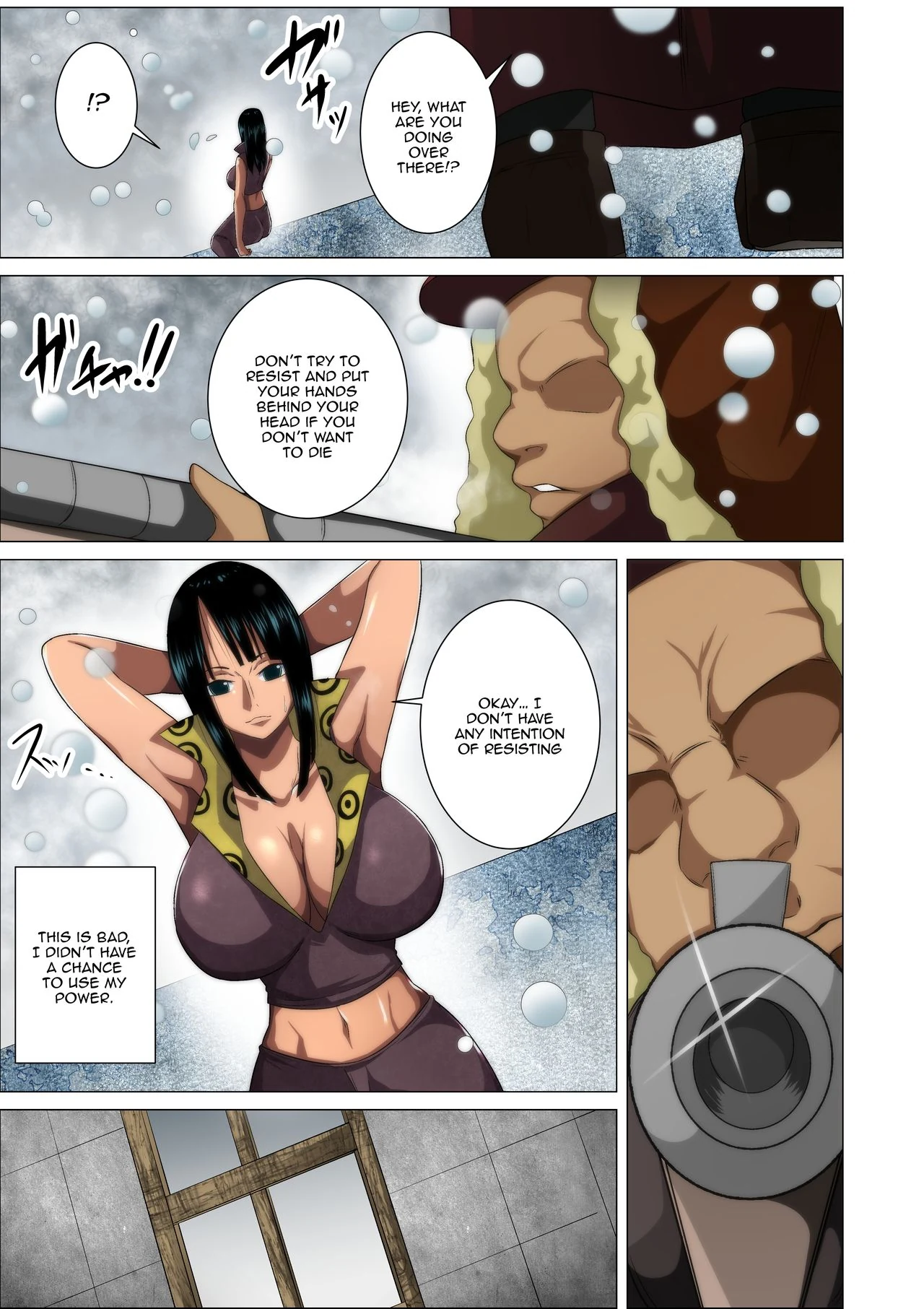 “The Fate Of The Captured Big Breasted Pirate – Q Doujin” Chapter 3, page 1