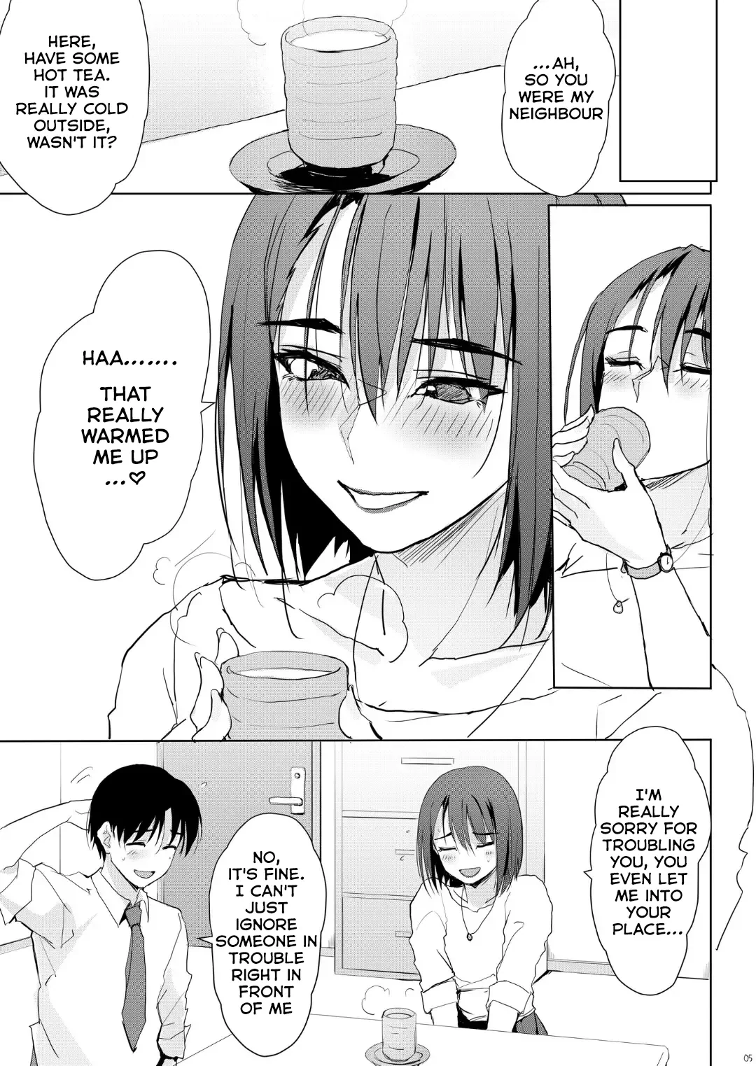 “[TKSpower (Zekkyo)] Itteki demo Osake o Nomu to H ni Nacchau Otonari no Minami-san [Digital] [English]” Chapter 4, page 1