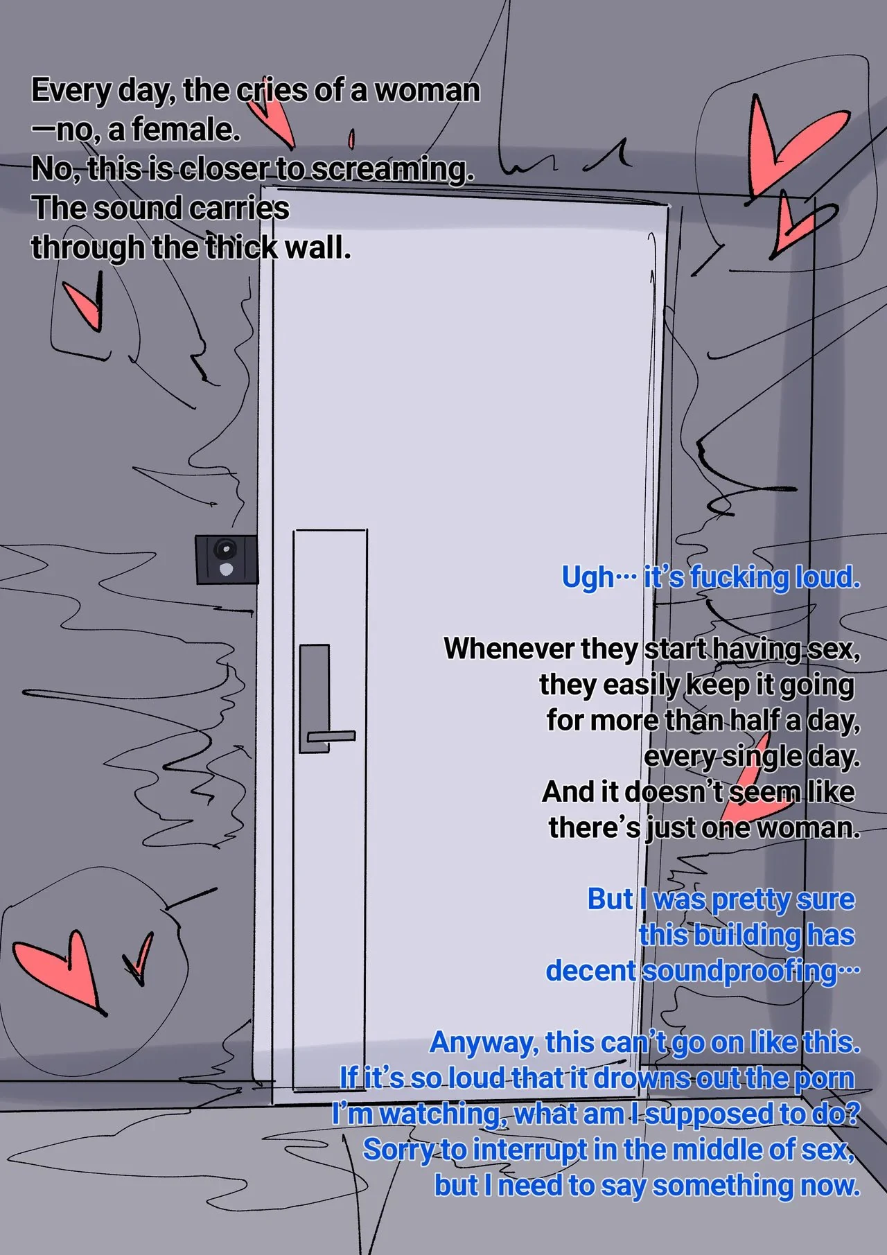“Futa Girl Next Door Is Too Loud” Chapter 2, page 1