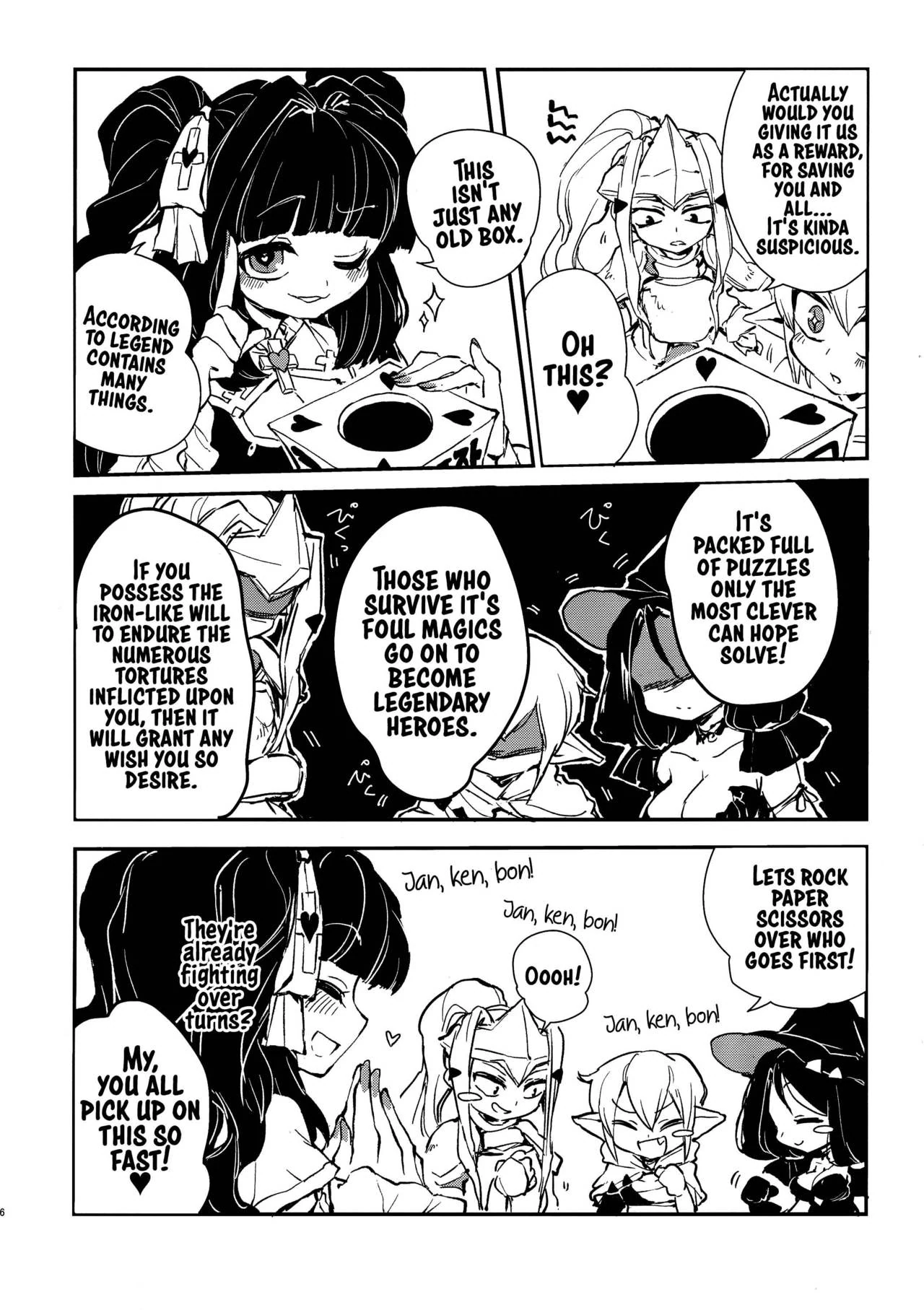 “Sannin no Futanari to Nazo no Quest Box – Appyalpie” Chapter 6, page 1