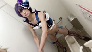 Uekura's Asian costume play goes wild in risky public masturbation!