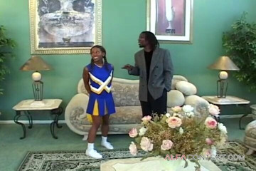 Ebony slut takes huge cock in her pussy