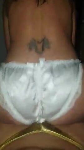 White Satin panty ride!
