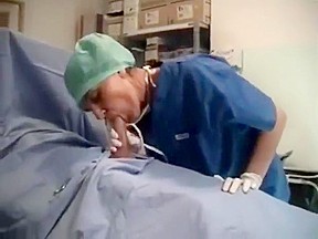 Nurse latex glove blowjob cum