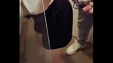 Secretary Bathroom Quickie With Coworker &ndash Standing Fuck at the Sink and Cum in Her Mouth