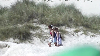 Teen lesbians on the beach