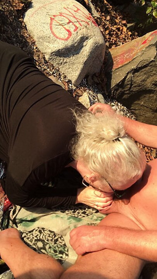 Sucking off a stranger and swallowing