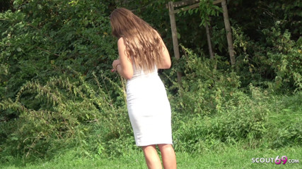 GERMAN SCOUT - Saggy Tits Teen Sarah Talk to Anal Fuck