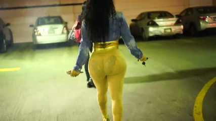 Big ass ebony pantyhose walking in parking and hotel