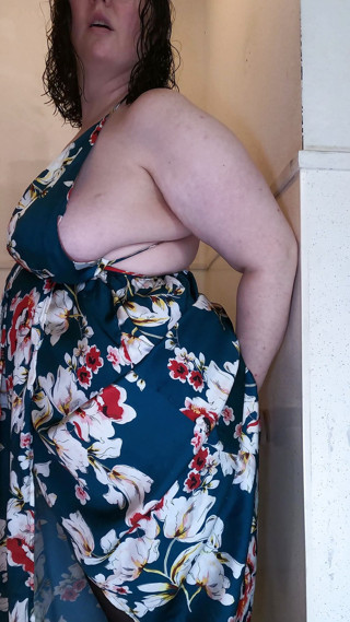 Taracarrider Long Dress Panythose Takes Dildo Stuck to Wall in Ass
