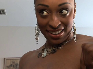 Gorgeous black woman sucking a hard dick