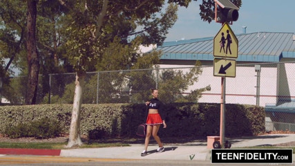 TEENFIDELITY Cute Cheerleader Liza Rowe Shakes Her Pom Poms