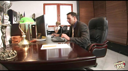 Catching the Blonde Secretary Masturbating After Work Leads to Raunchy Anal Sex at the Office
