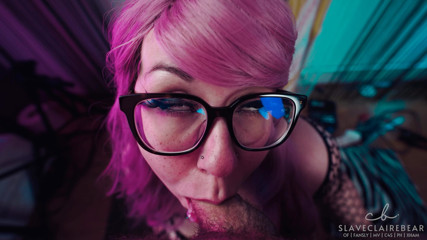 Slut sucks dick and gets slapped