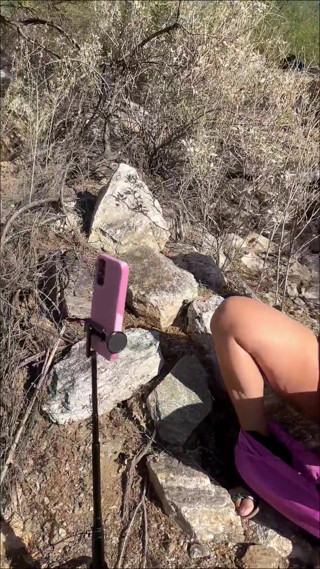 Masturbating My Hairy Pussy While Exploring Nature