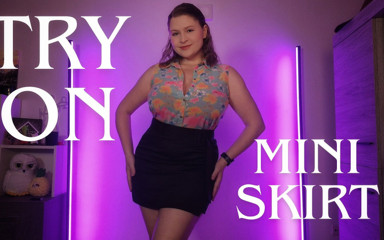 Office Mini Skirt Try-on Curvy Fit Check