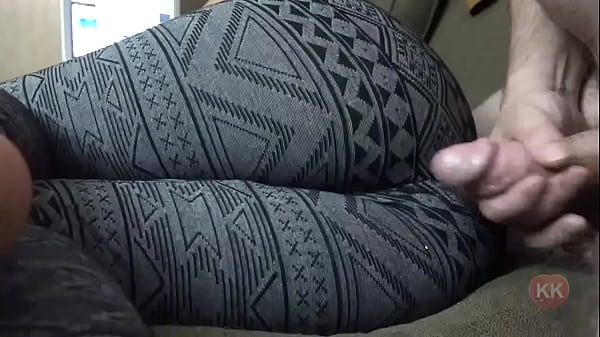 Cumshot on her Yoga Booty