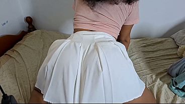 Cogemos En La Mañana, Le Hago La Tanguita A Un Lado Y Termina Montando Mi Verga Con Su Mini Falda