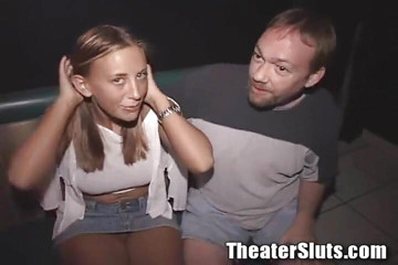 Happy Krysta Fake Tit Lispy Bitch Blowbang Circle Jerking Porno Theater Penis!