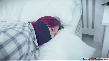 Lacey - BBW Tied and gagged in bed being totally helpless in bondage sub slave and wrapgagged by her captor blindfolded