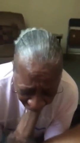 Black granny sucking cock