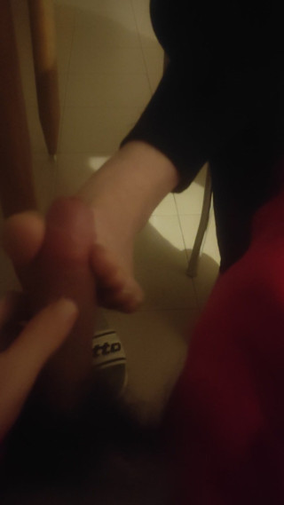 Soft feet teasing cock