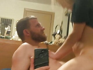 LittleVaginaMouth riding MrBossstepDaddy large cock