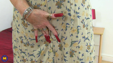 Horny British Grandma Zadi Masturbates Herself with Her New Vibrator