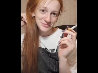 smoking redhead girl