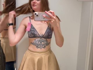 Hottie tries on Sexy new bras
