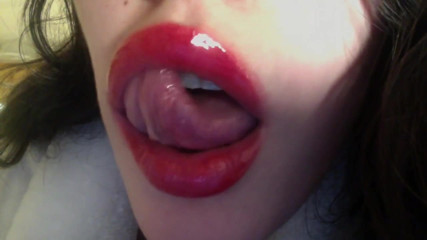 Sexy red glossy lips