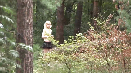 Blonde teen bitch sucks cock dry