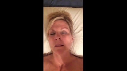 Sexy hot milf records herself cumming while talking dirty