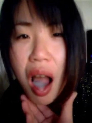 Asian cum in mouth spit