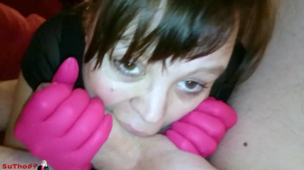 SuTho69 Black And Pink Gloves