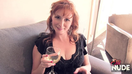 Redhead wife teases in tight blue jeans