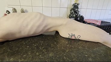 Very SKINNY petite elf smoking and showing off her skinny MILF body.