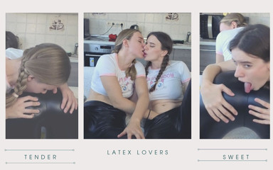 Latex Obsession: Blonde & Brunette Show off Their Fetish Leggings