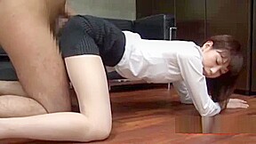 Office Lady Giving Blowjob Getting Her Ass Rubbed With Cock Cum To Skirt On The Floor In The Office