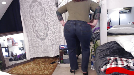 V217 Tight Jeans on Big Juicy Butt with Pretty Underwear Beneath