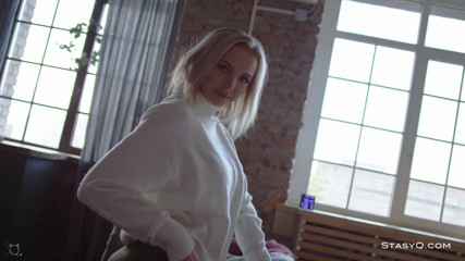 STASYQ - Christmas vibe stripping by blonde teen BerylQ