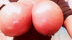 Light Skin Ebony / Black Girl Wets Huge Tits