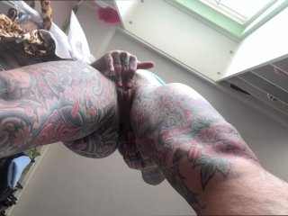 Tattooed Barbie With Huge Tits Squirts In Closet After Playing Dress Up