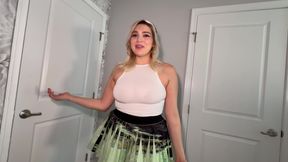 "stepsis, Your Nipples Are Showing".... Big Booty Latina Step Sister Skimpy Skirt & Shirt