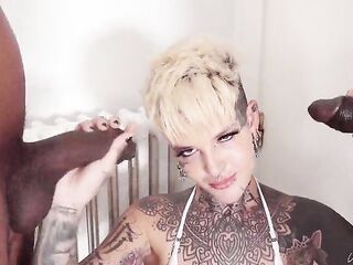Tattooed full of piercings Australian bangs 2 ebony dicks part1 - JULIOROCCO