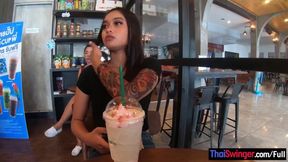 Thai teen enjoys a passionate hotel date with doggystyle action.