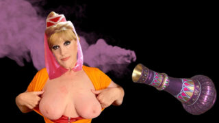MILF plantureuse déguisée en Jeannie tombe à genoux pour une pipe mouillée et reçoit un pilonnage profond