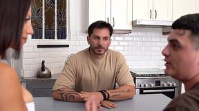 Cuckold begs his buddy to fuck his MILF wife in front of him